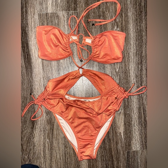 Shimmering Sexy Orange One Piece Bikini - Picture 1 of 5